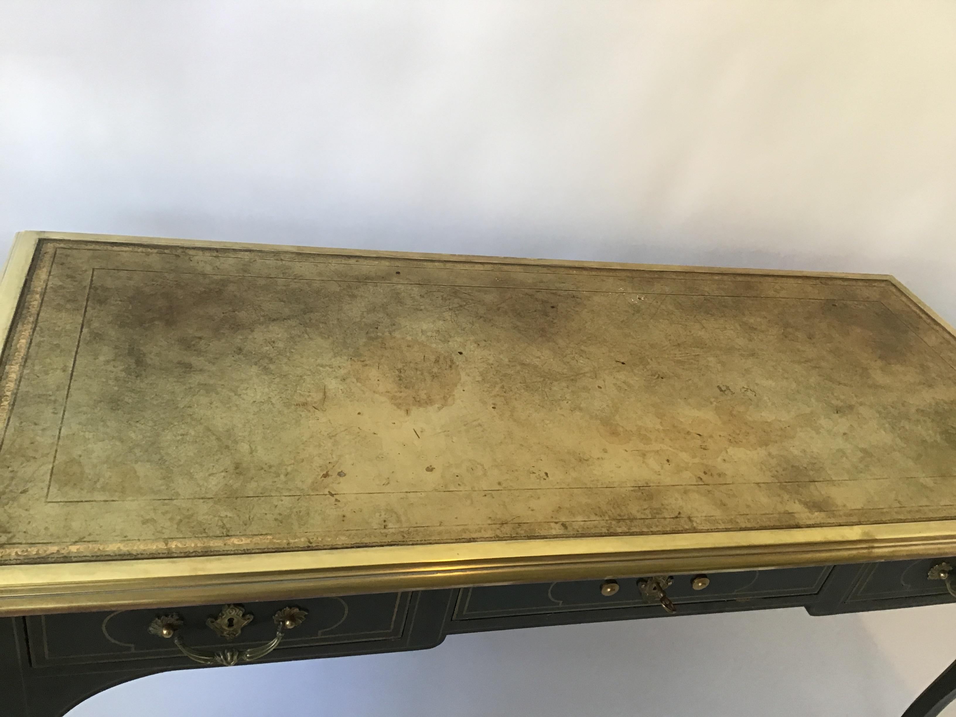 Louis XV Green Bureau Plat by Baker For Sale 2