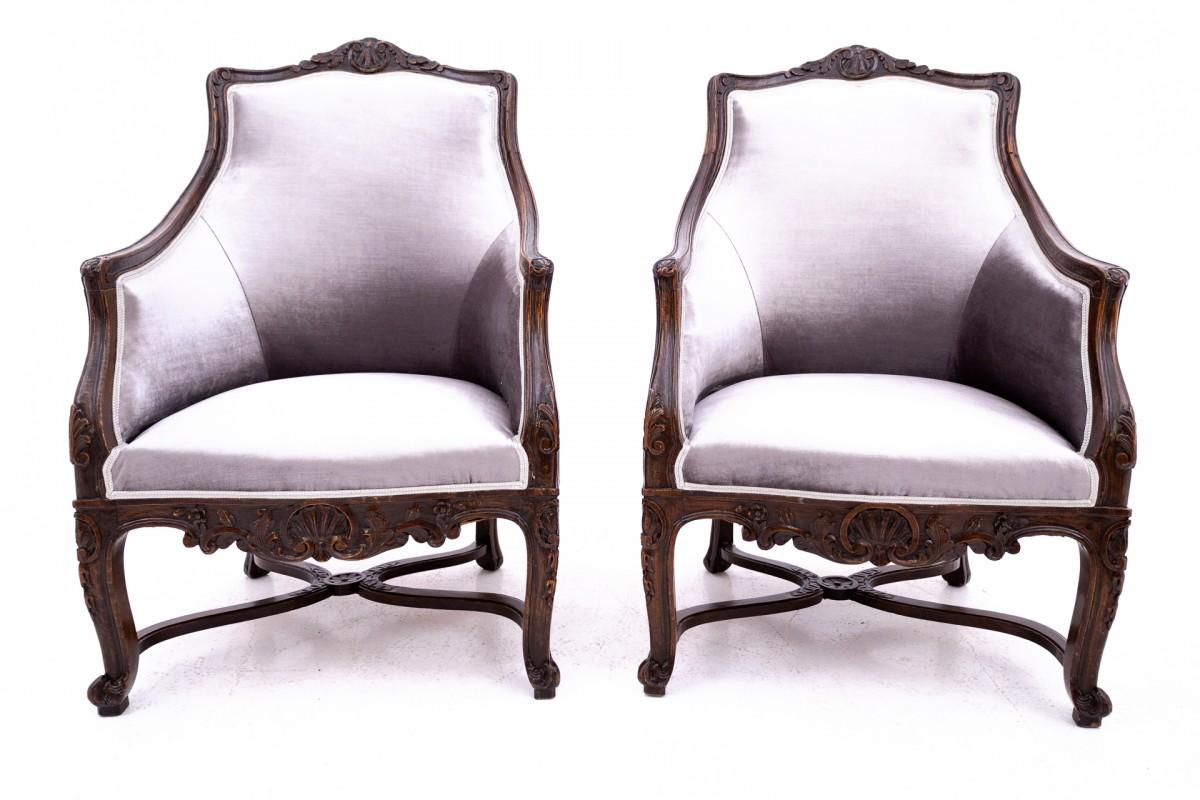 Louis XV Grey Armchairs, France, circa 1890. Restored. For Sale 6