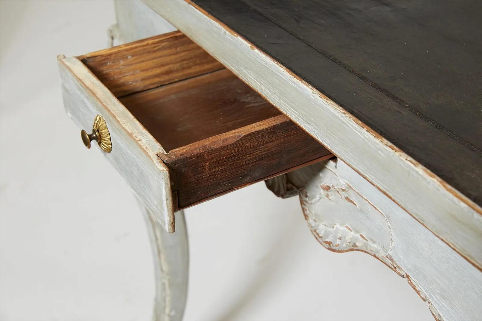 French Louis XV Grey Painted Games / Card Table For Sale