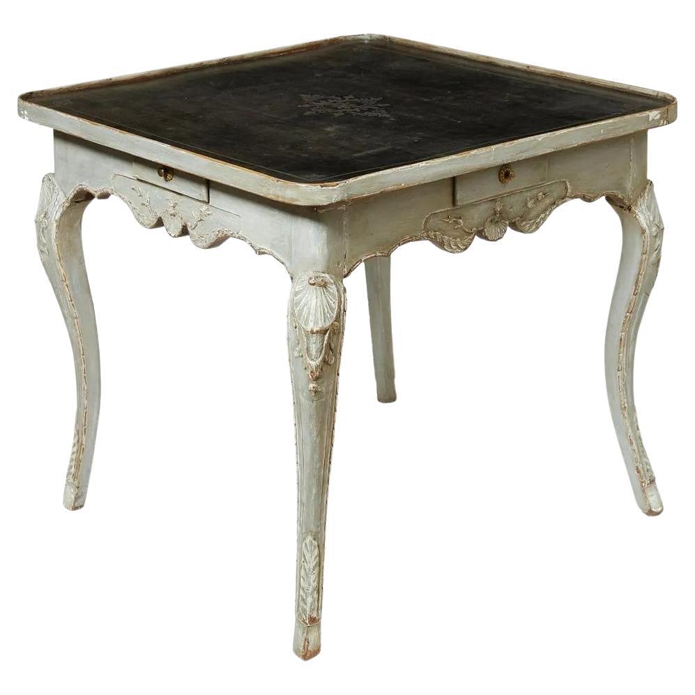 Louis XV Grey Painted Games / Card Table For Sale