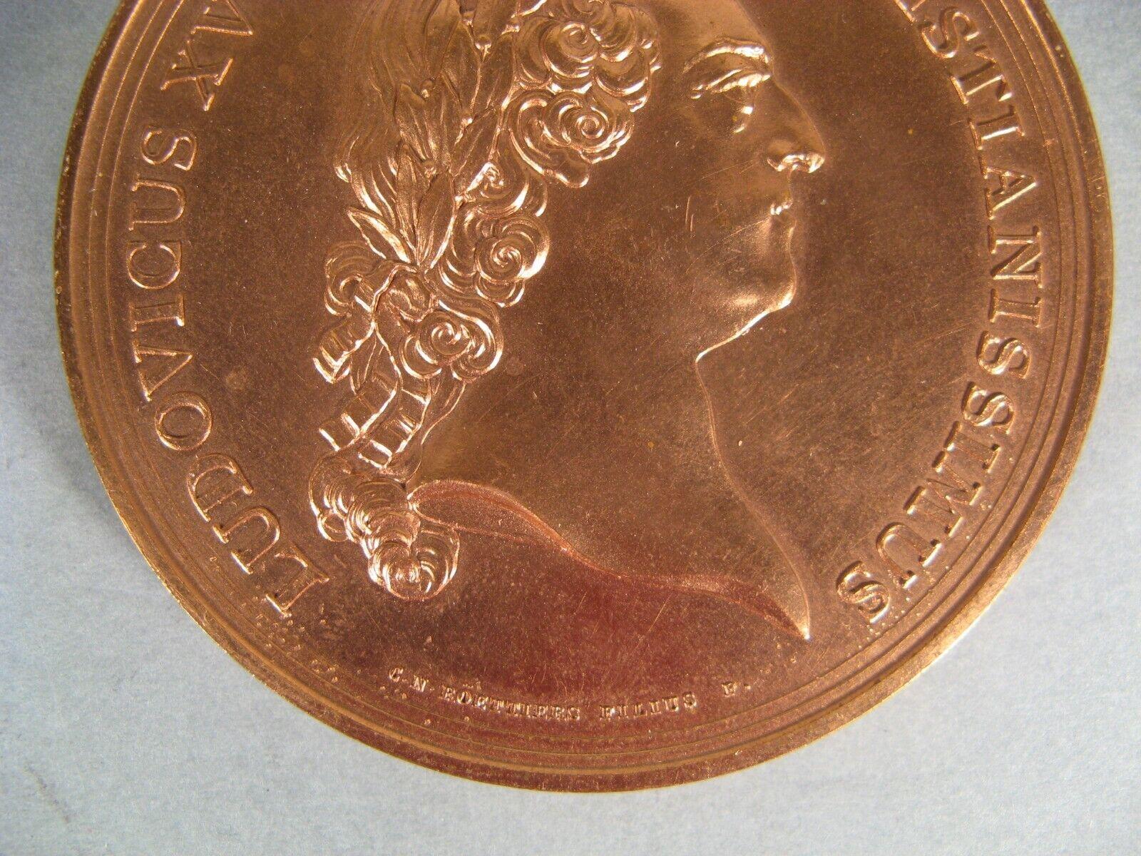 Empire Médaille Louis XV Hôtel des Monnaies en cuivre antique, Paris Mint - 1Y129