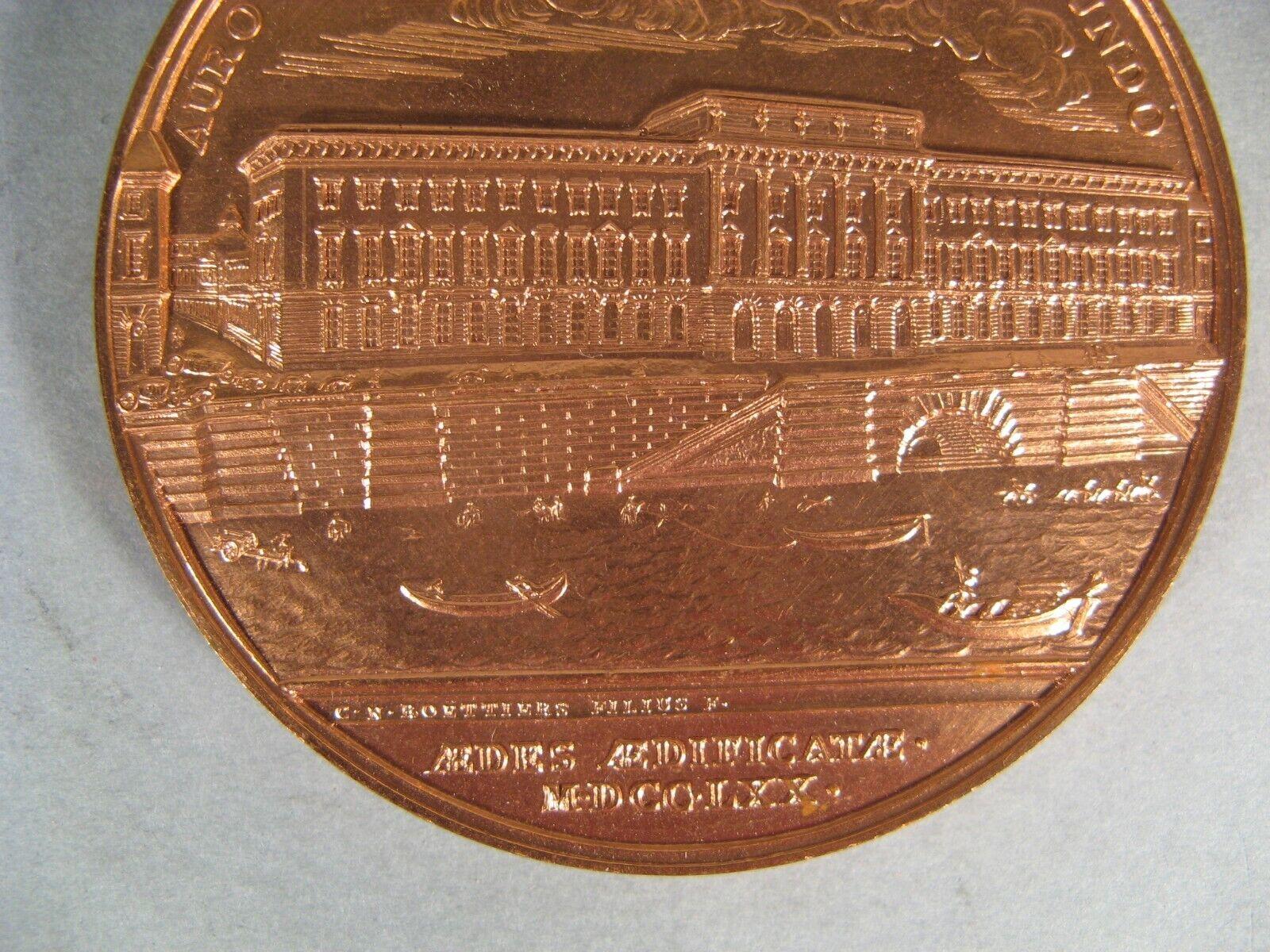 XIXe siècle Médaille Louis XV Hôtel des Monnaies en cuivre antique, Paris Mint - 1Y129