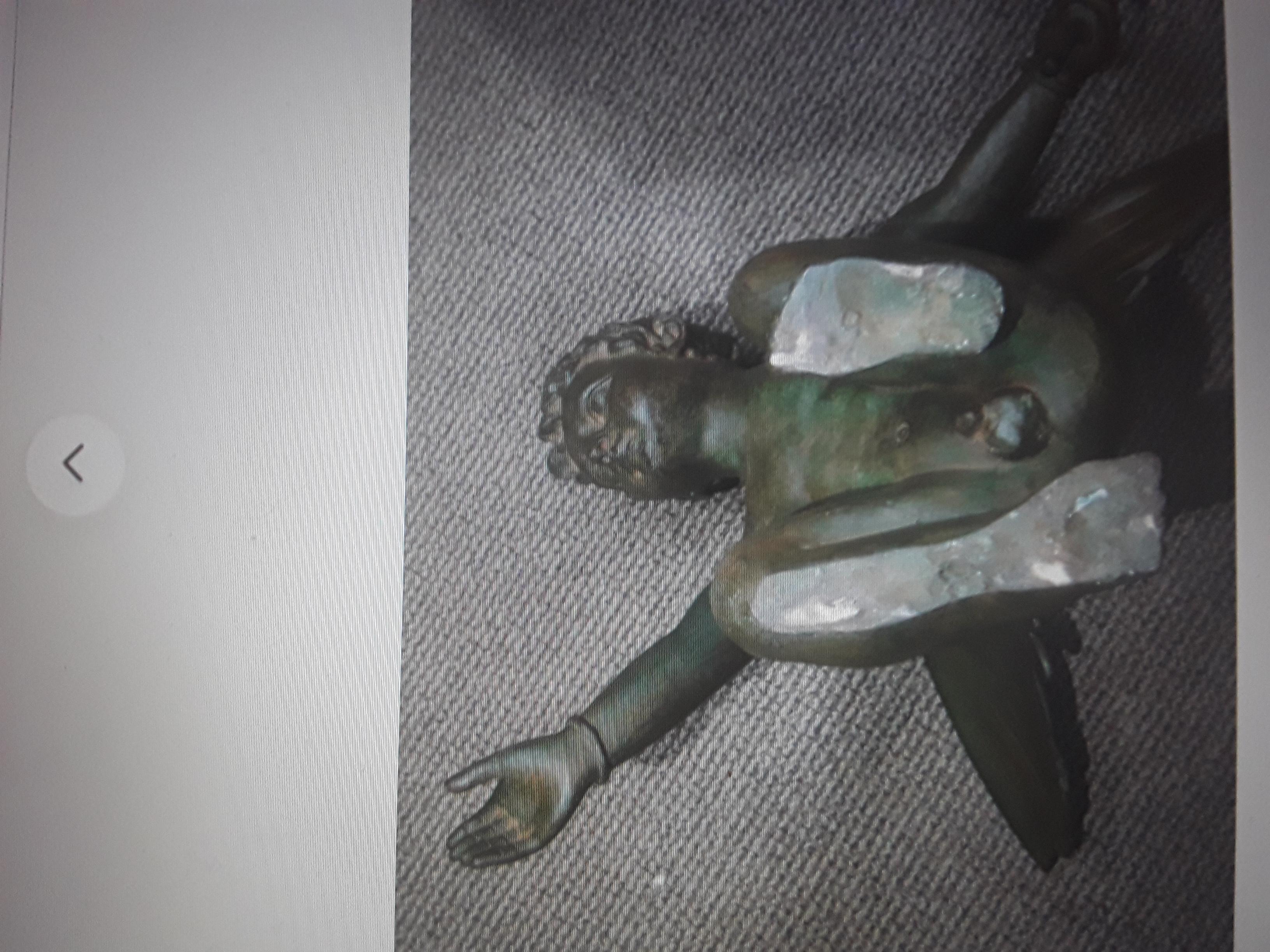 Louis XV Huge Verdigris Bronze Signed Nishan Toor Nude Cherub Sculpture / Putti For Sale 6