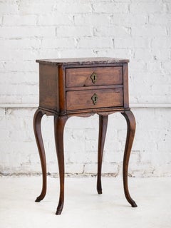 Louis XV Inlaid Wood and Marble Side Table
