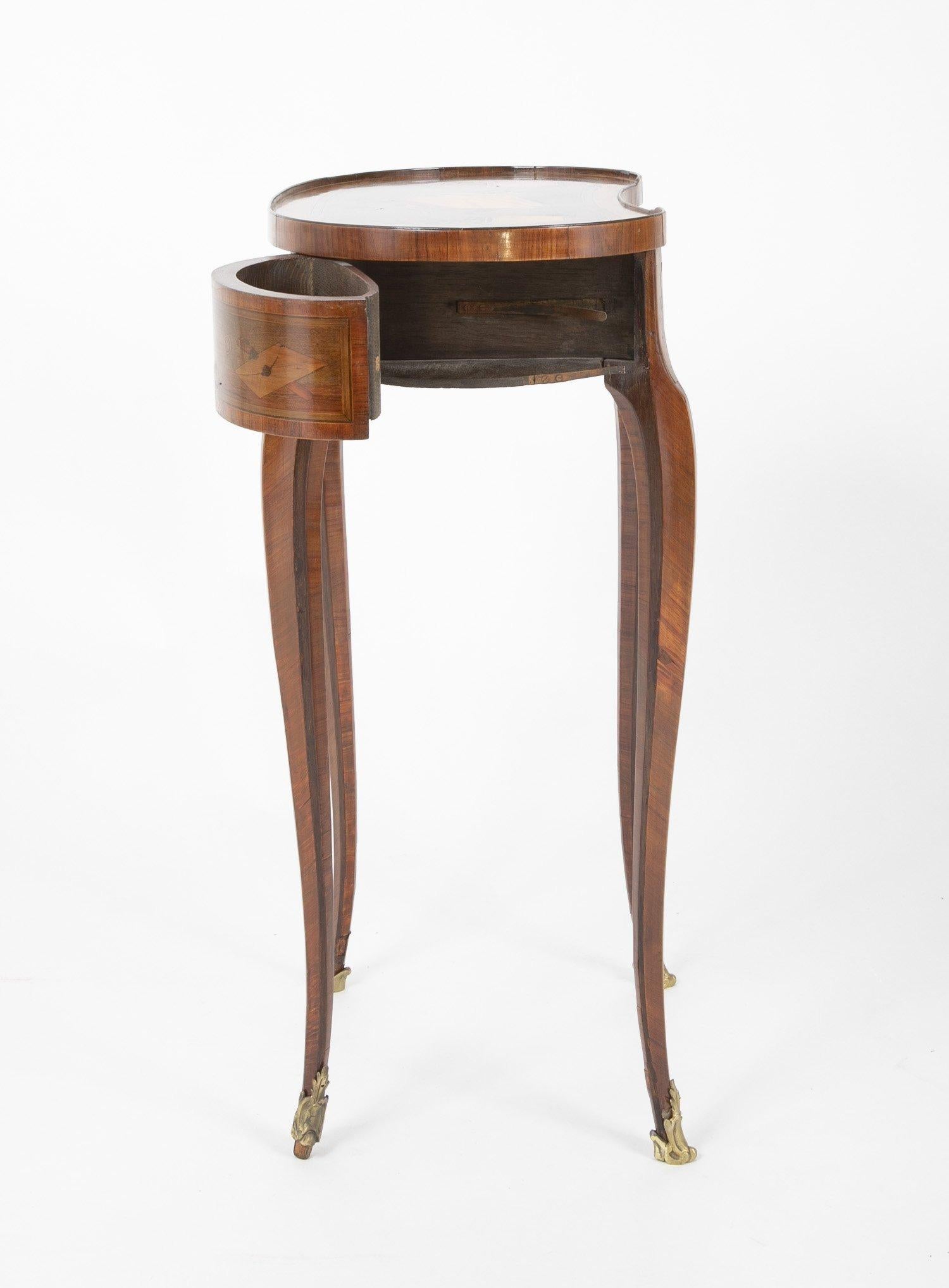 Louis XV Kidney Form Marquetry Table After Charles Topino 7