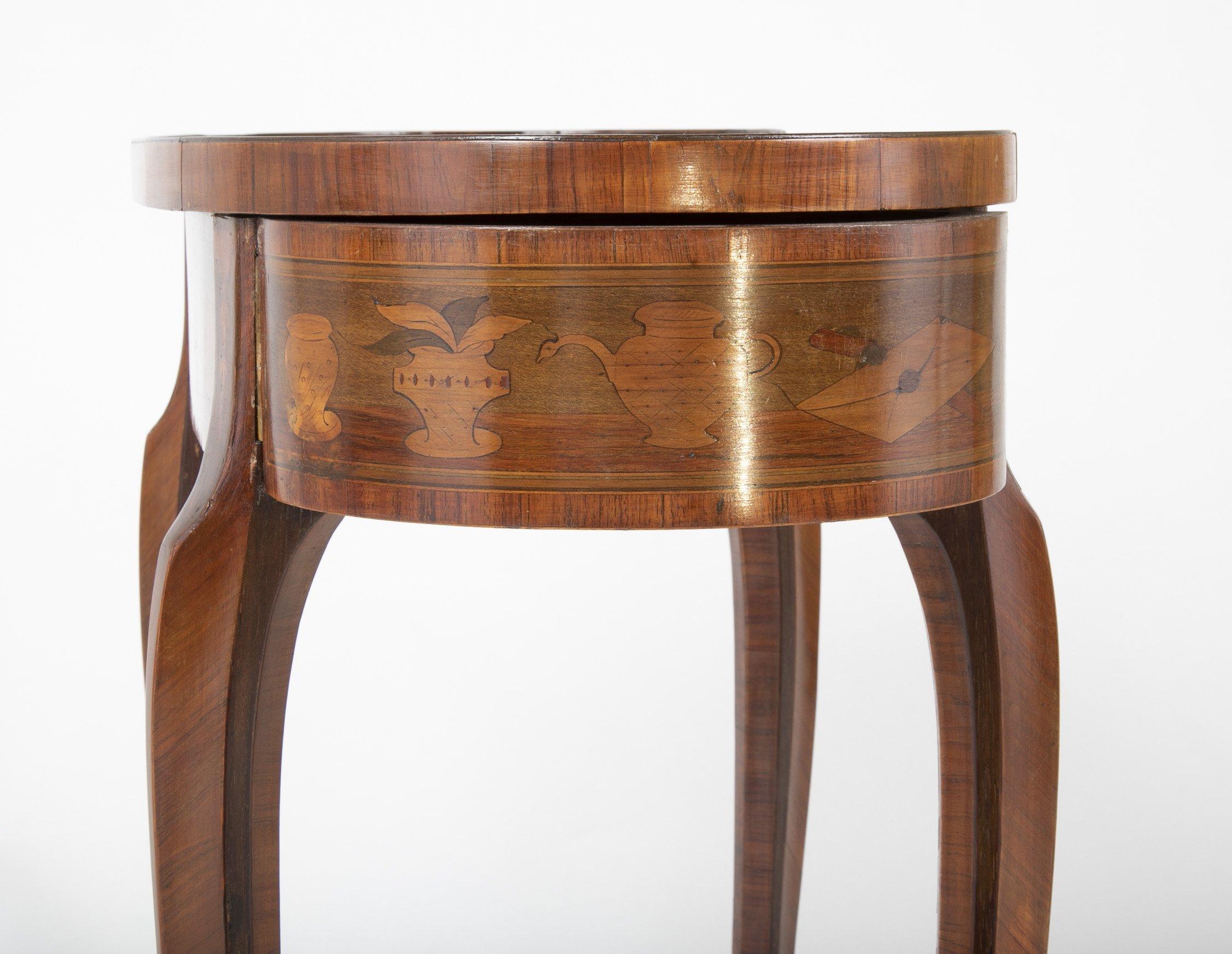 Louis XV Kidney Form Marquetry Table After Charles Topino 8