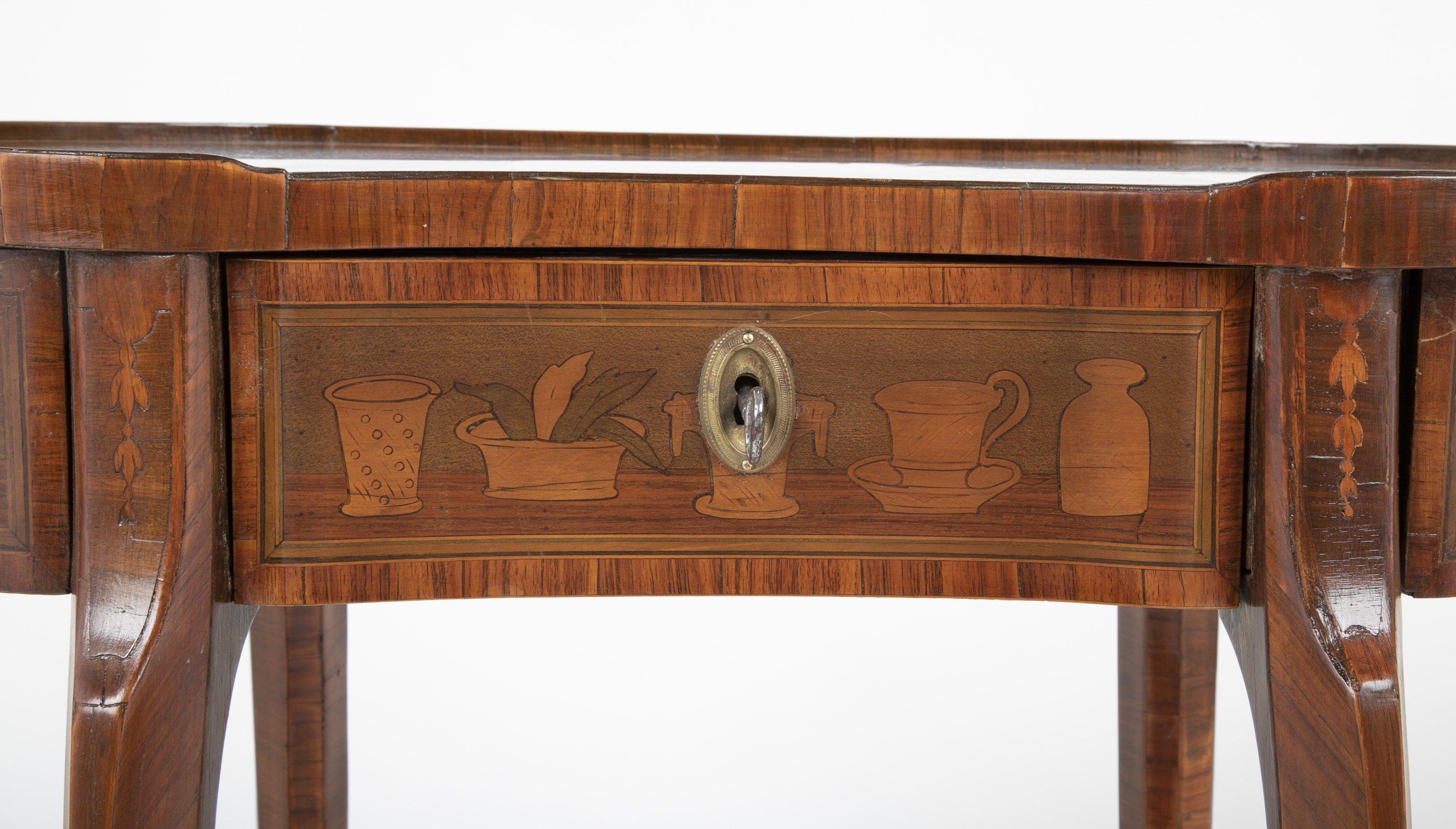 Louis XV Kidney Form Marquetry Table After Charles Topino 1