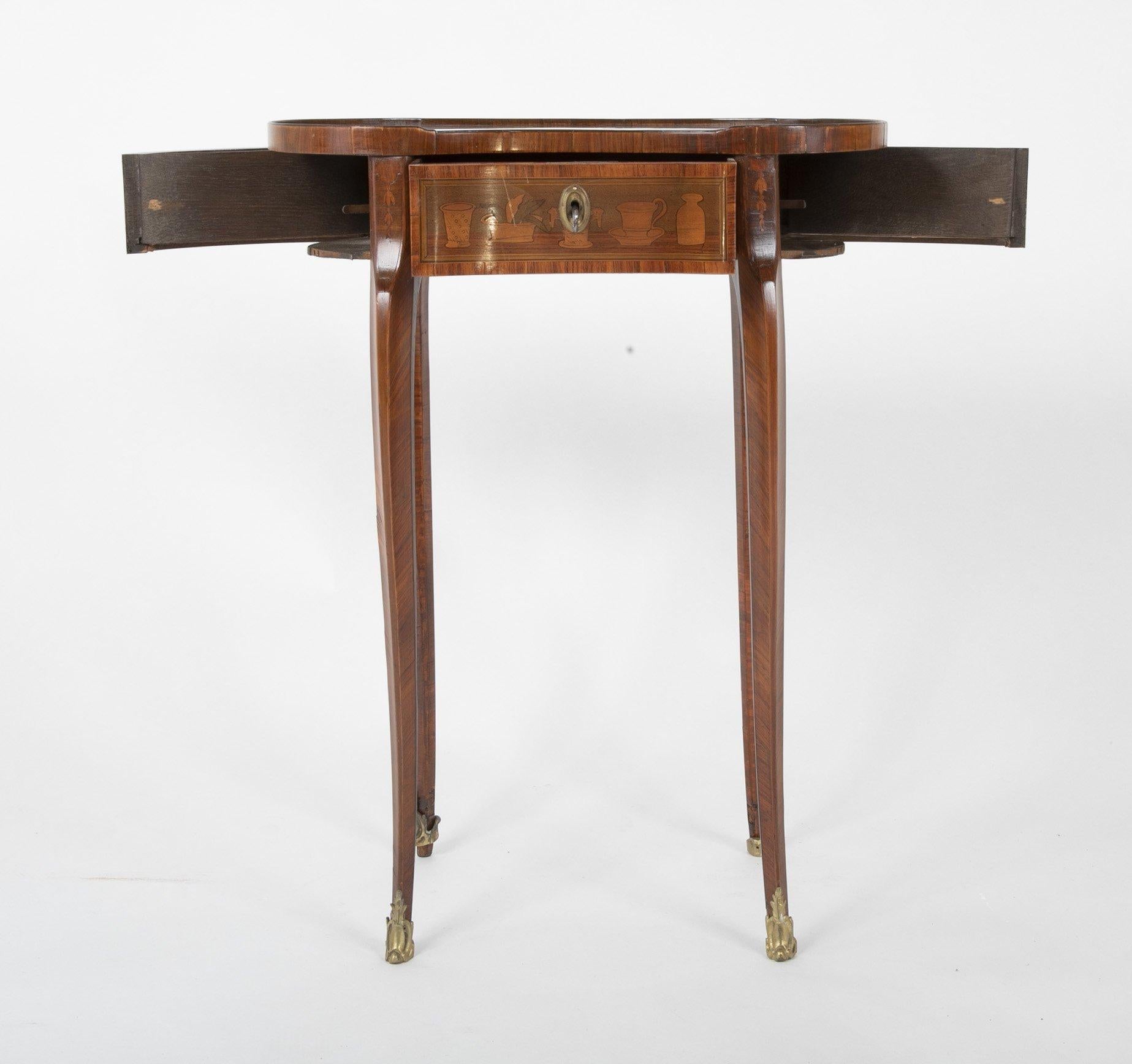 Louis XV Kidney Form Marquetry Table After Charles Topino 3