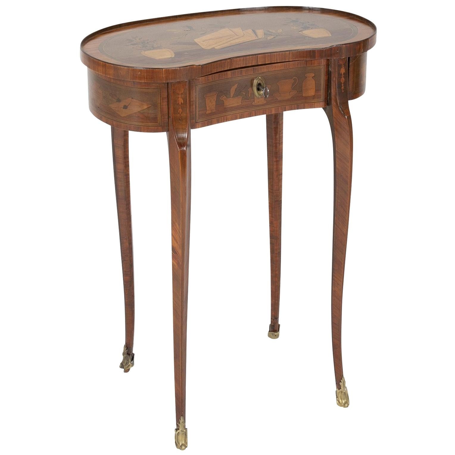 Louis XV Kidney Form Marquetry Table After Charles Topino