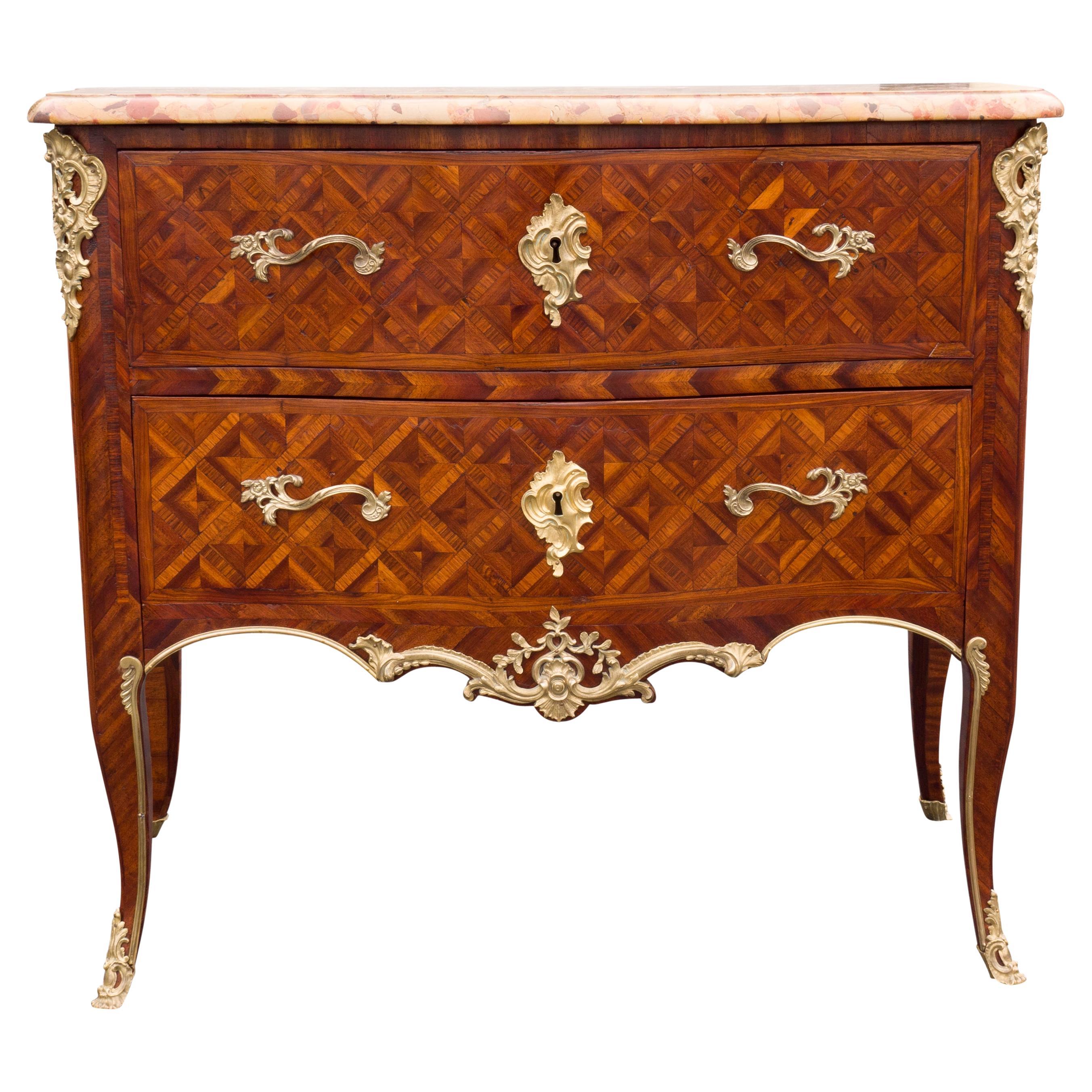 Louis XV Kingwood And Parquetry Commode For Sale