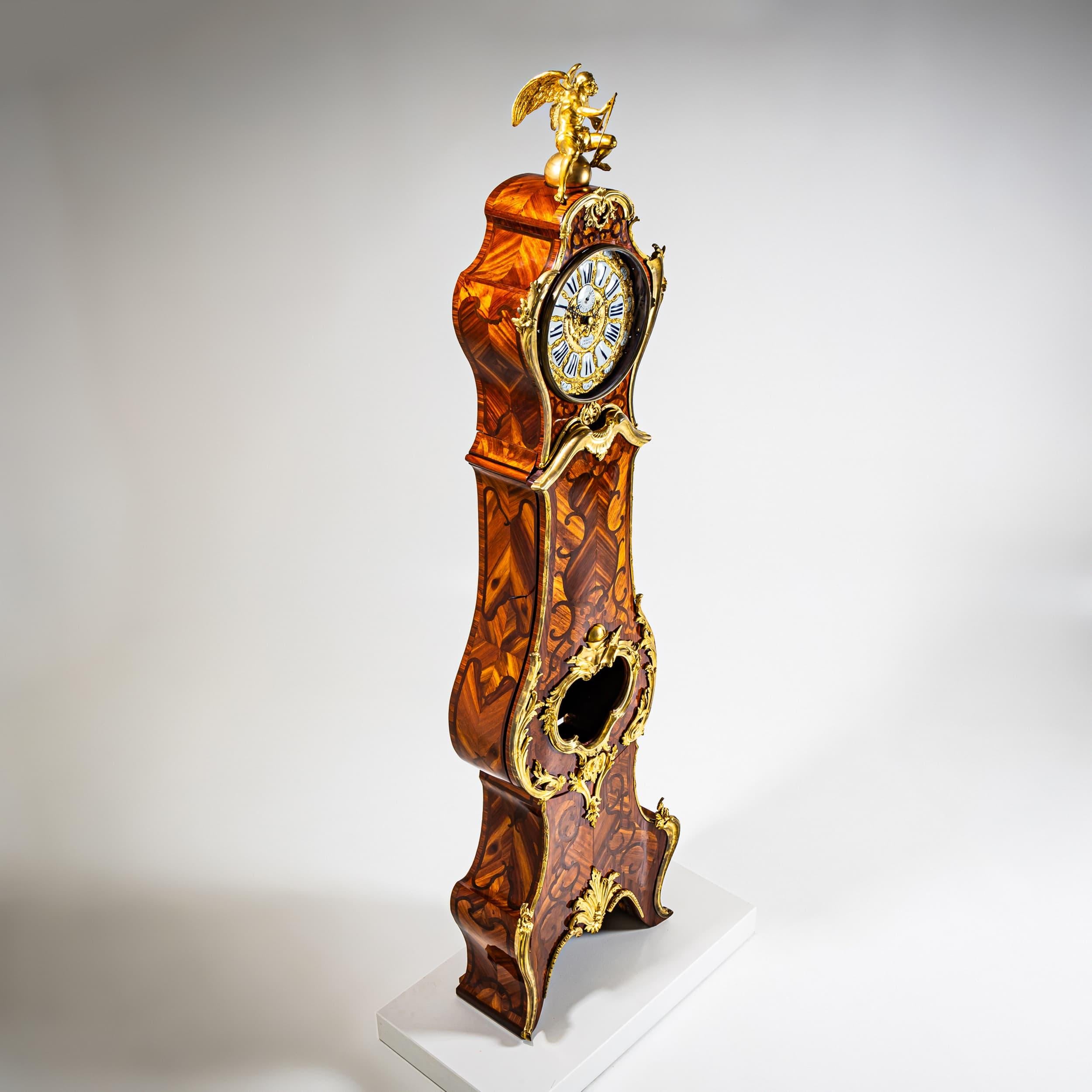 Louis XV Longcase Clock, France, Mid-18th Century For Sale 5