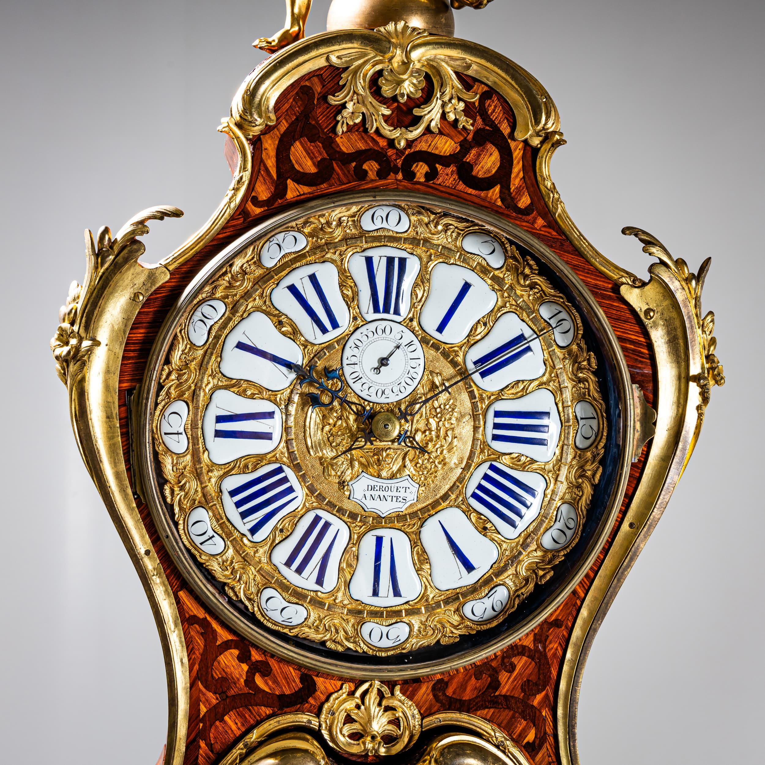 Bronze Louis XV Longcase Clock, France, Mid-18th Century For Sale