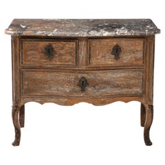 Louis XV/Louis XVI French Walnut “Painted" Commde, Pyrenese Marble Top