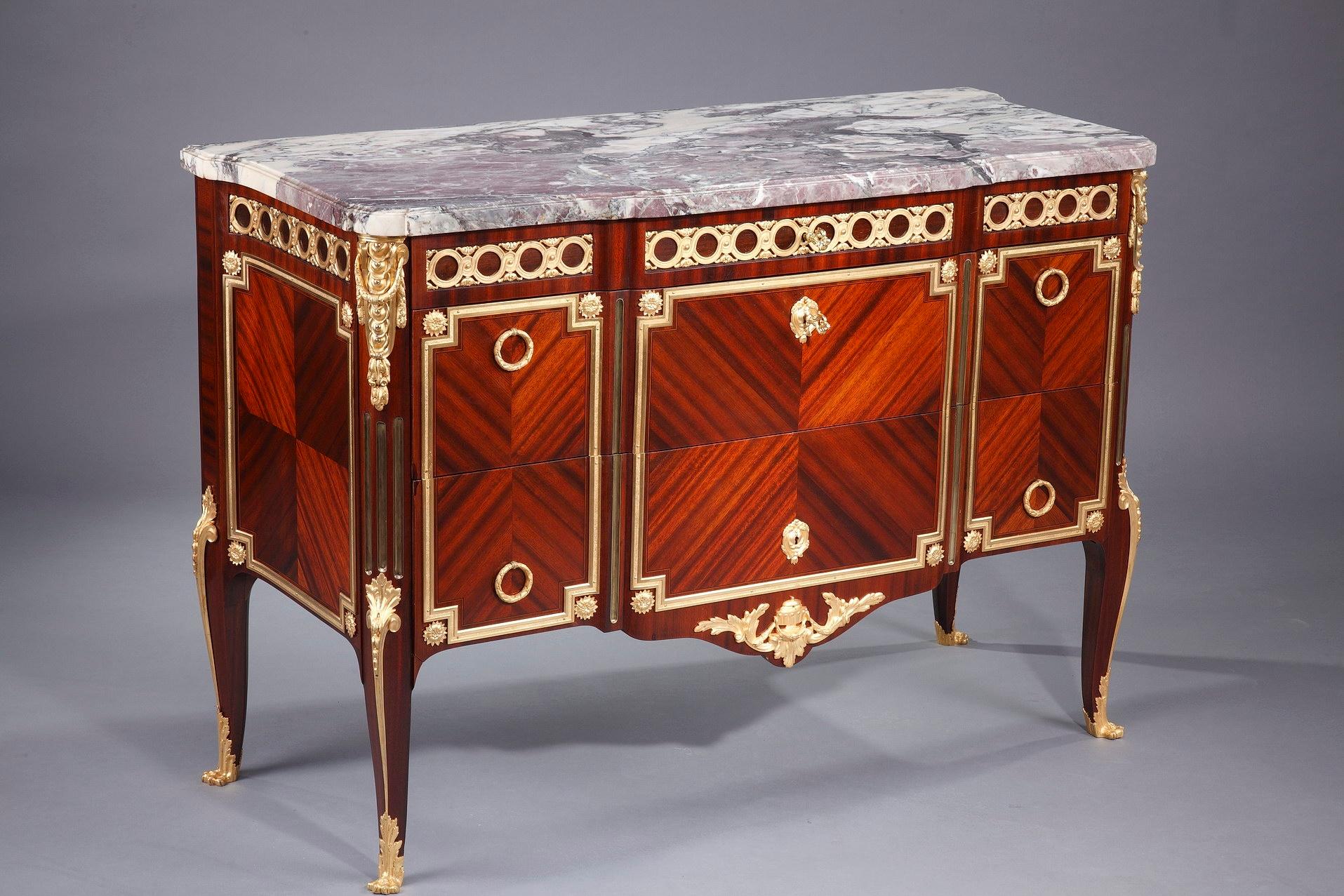 19th Century Louis XV-Louis XVI Style Commode by Mercier Frères