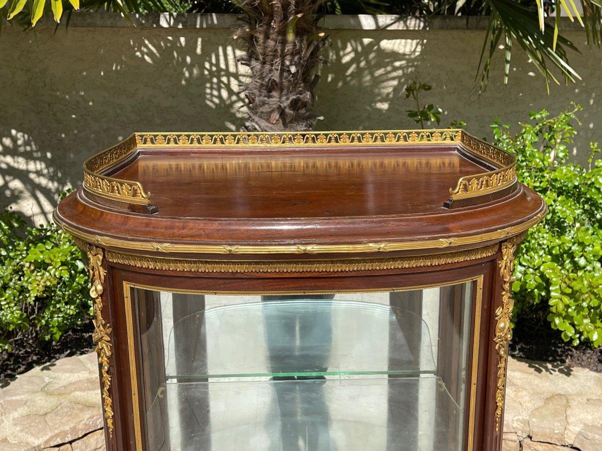 Vitrina in stile Luigi XV / Luigi XVI con bronzo - XIX secolo in vendita 1