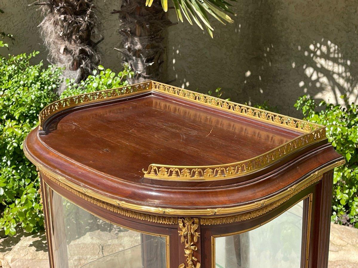 Vitrina in stile Luigi XV / Luigi XVI con bronzo - XIX secolo in vendita 2
