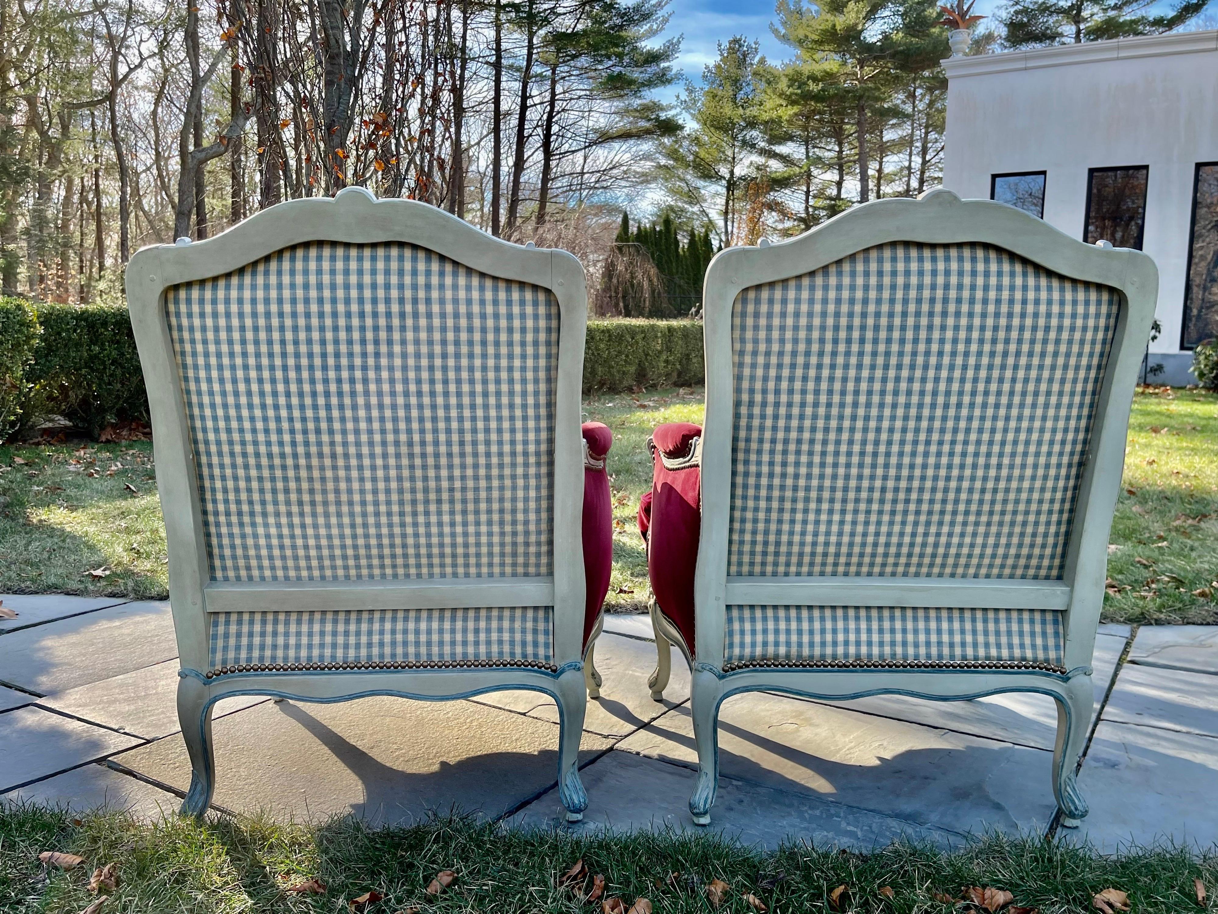 A Pair of Louis XV Lounge Chairs  For Sale 7