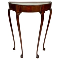 Louis XV Mahogany Demi Lune Console with Marble Top, Italy, 1770s