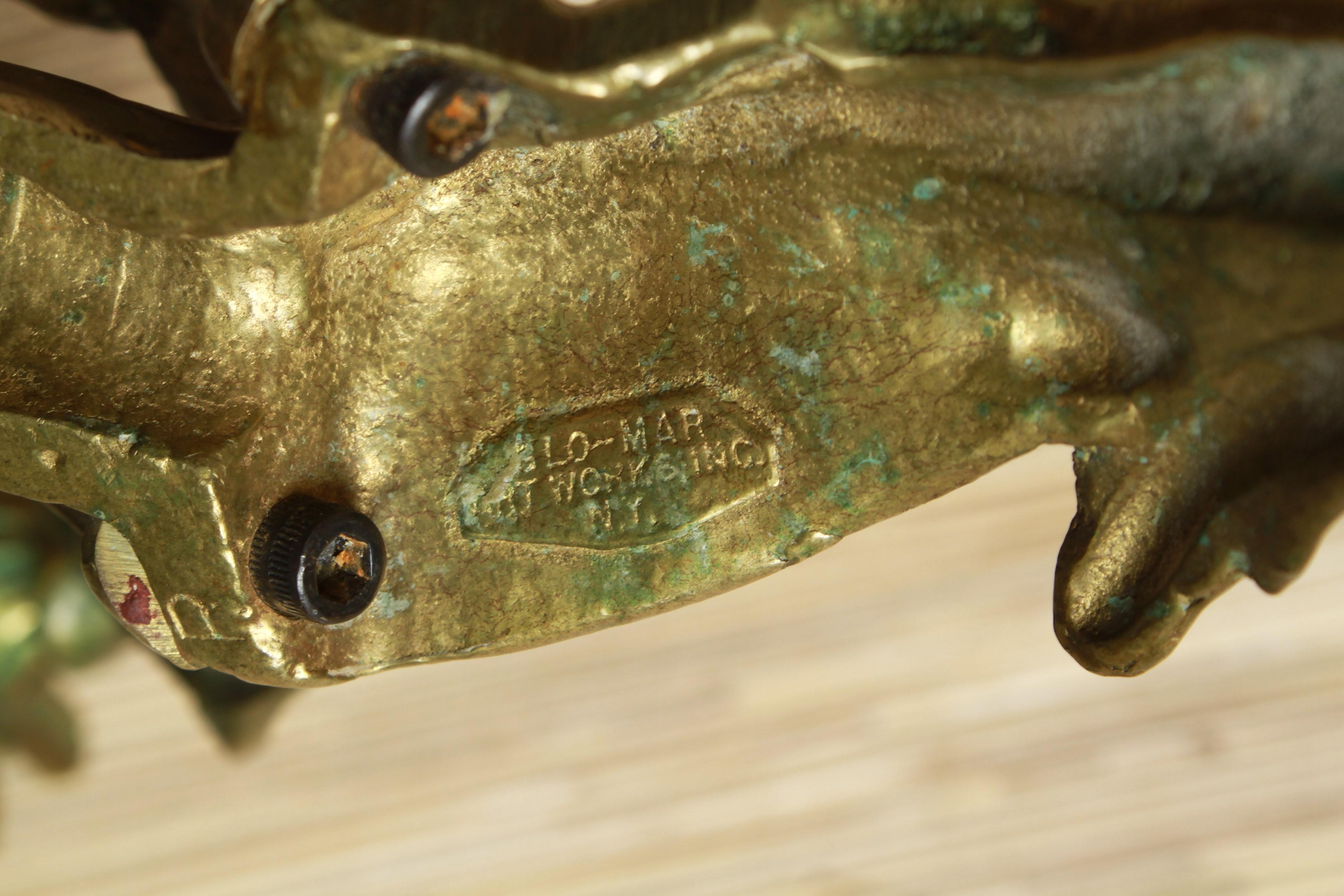 American Louis XV Manner Glo-Mar Artworks Brass Sconces