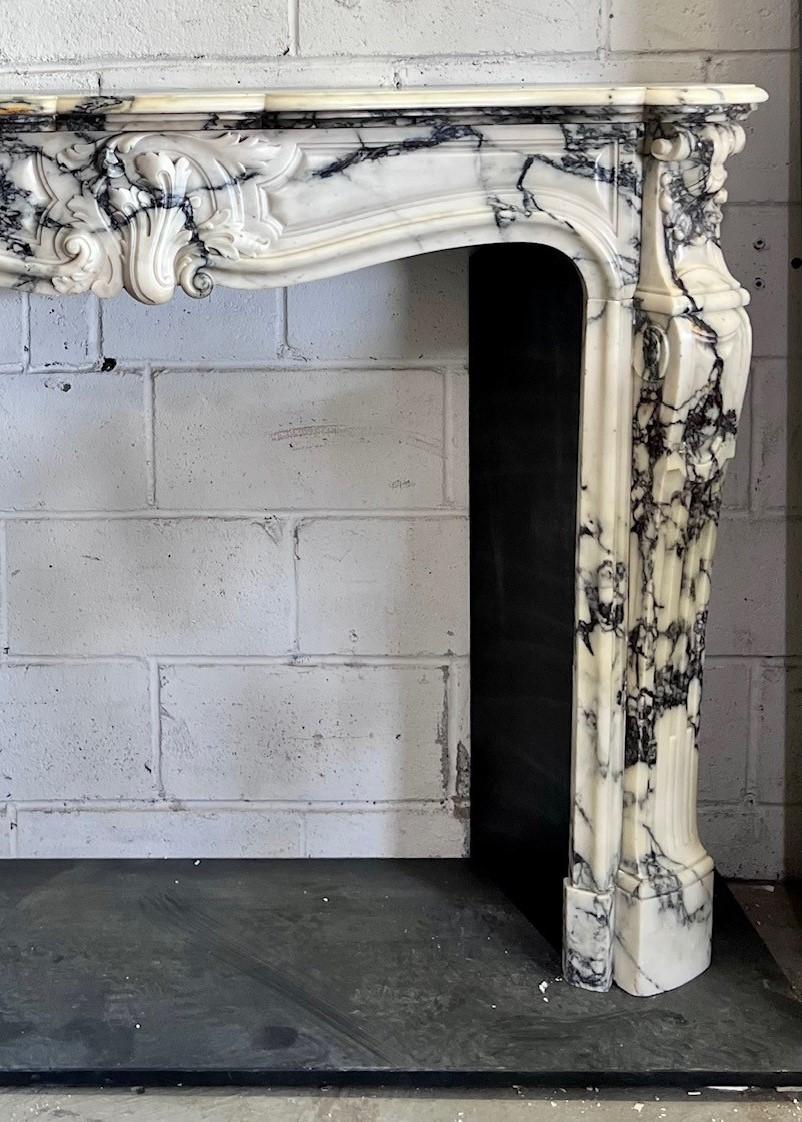 Mid-19th Century Louis XV Mantel in Paonazzo Marble