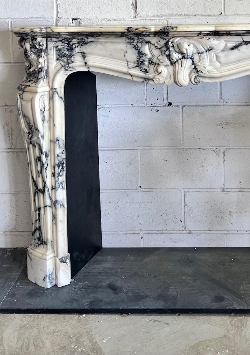 Louis XV Mantel in Paonazzo Marble 1
