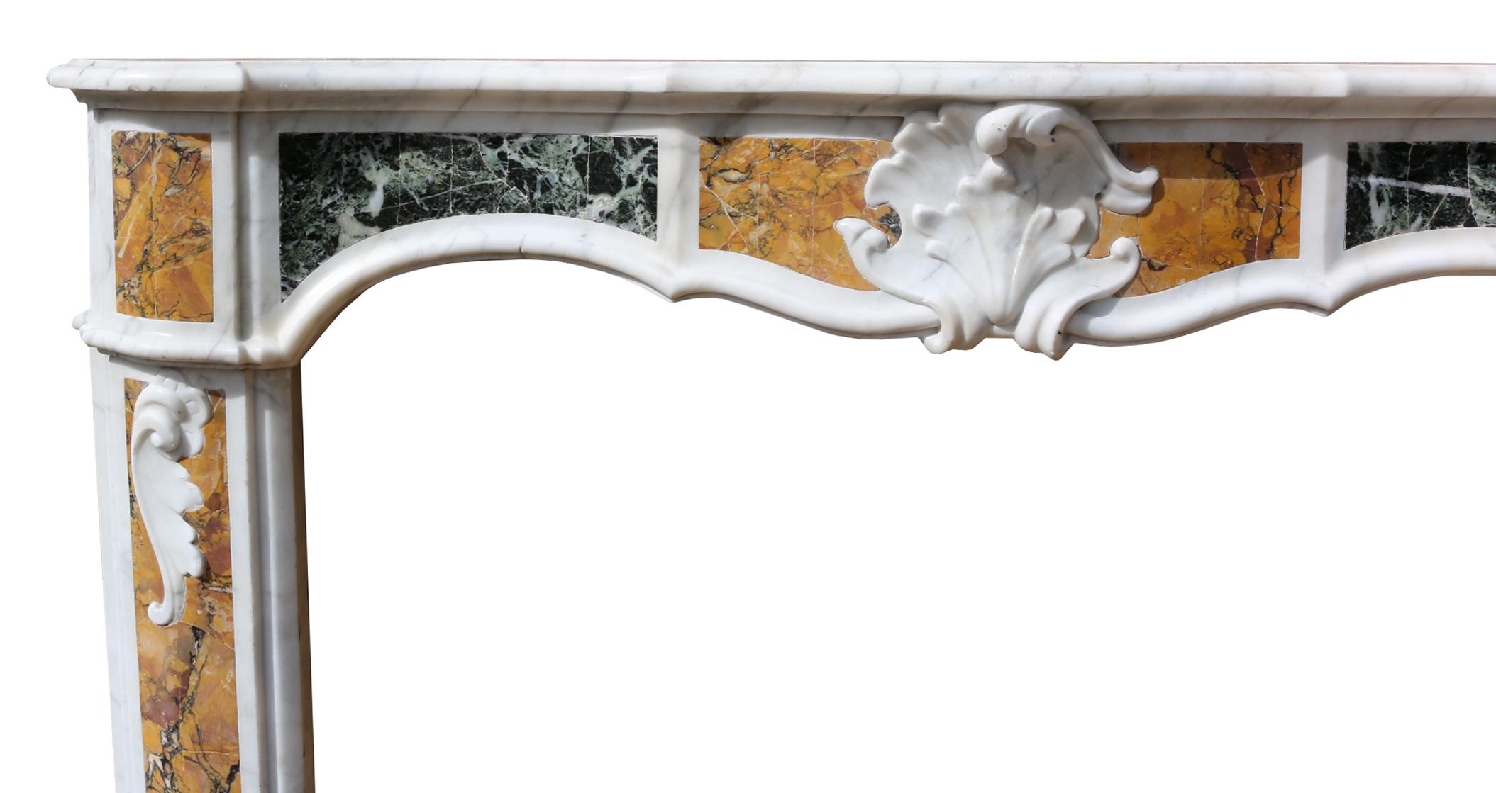Carrara Marble Louis XV Marble Mantel, Circa 1770 For Sale