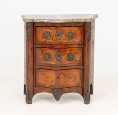 Louis XV Marble Top Ormolu Mounted Walnut Chest
