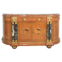 Style of Louis XV marble topped buffet sideboard