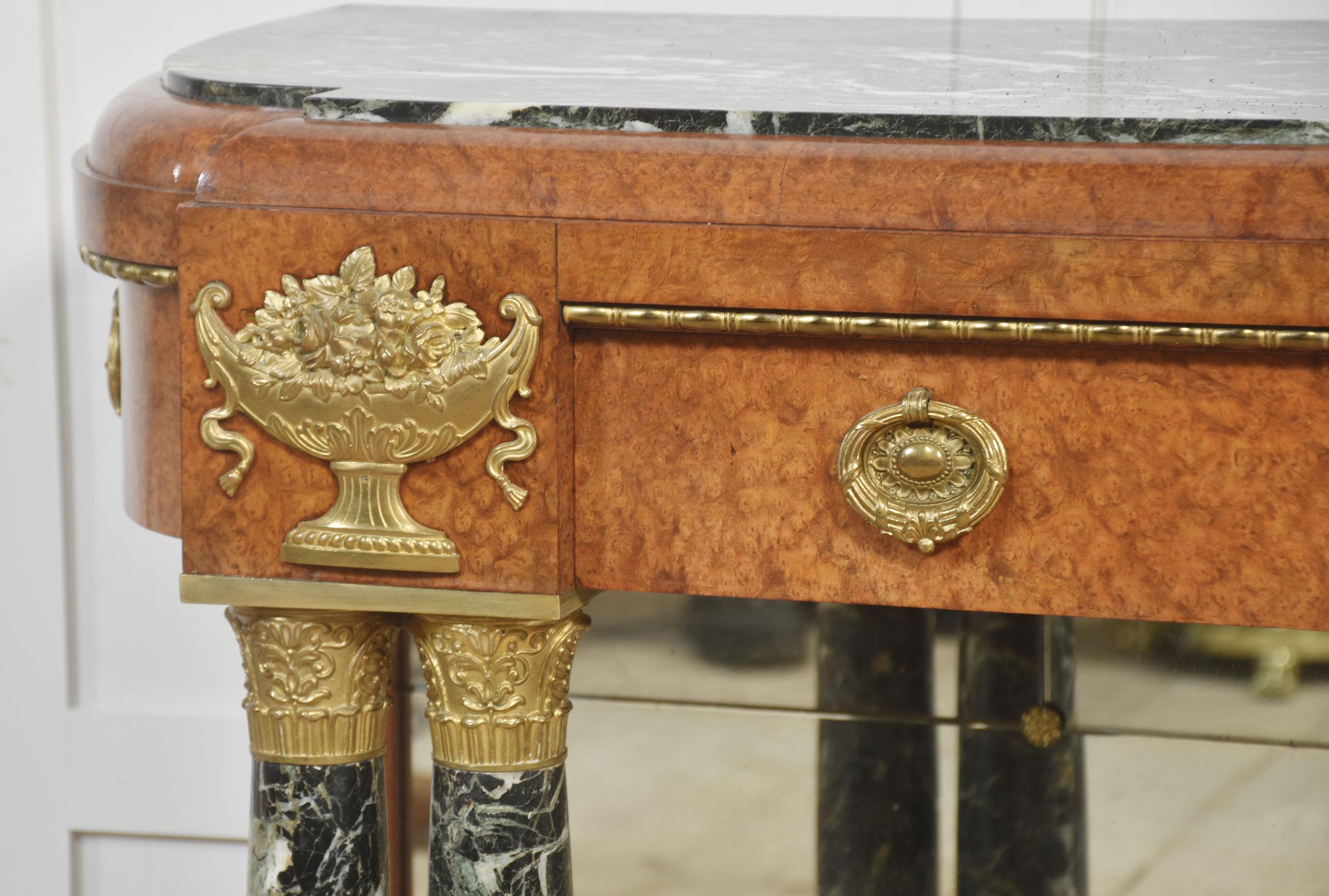 French Louis XV marble topped console table For Sale