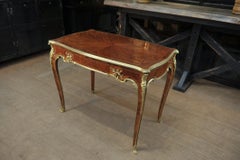 Louis XV Marquetry & Guilt Bronze Desk Table, France, circa 1850