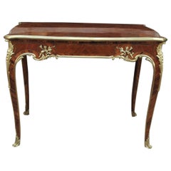 Louis XV Marquetry & Guilt Bronze Desk Table, France, circa 1850