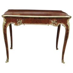 Louis XV Marquetry & Guilt Bronze Desk Table, France, circa 1850