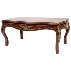 Louis XV Marquetry Inlaid Center Table, 20th Century 