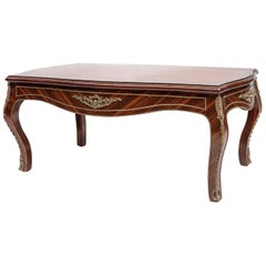 Louis XV Marquetry Inlaid Center Table, 20th Century