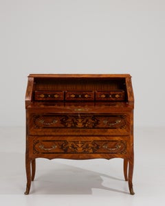 Louis XV Marquetry Secretaire Desk, France, Early 19th Century