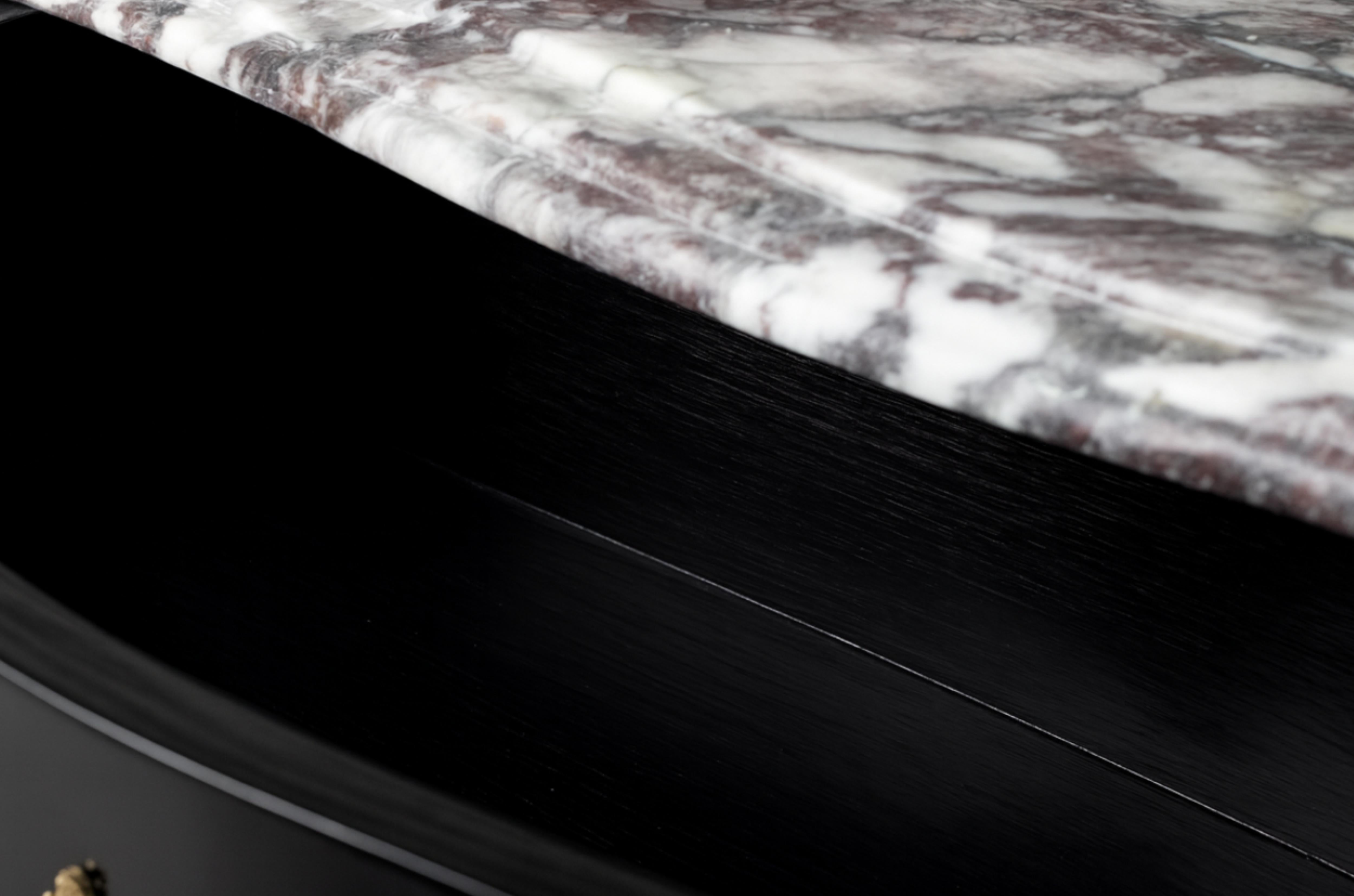 Credenza Commode nera in stile Luigi XV A. Mathieu Criaerd, XIX secolo in vendita 5