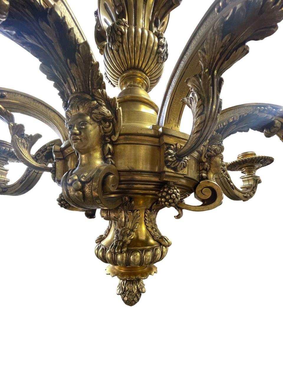 Bronzo Lampadario Luigi XV 