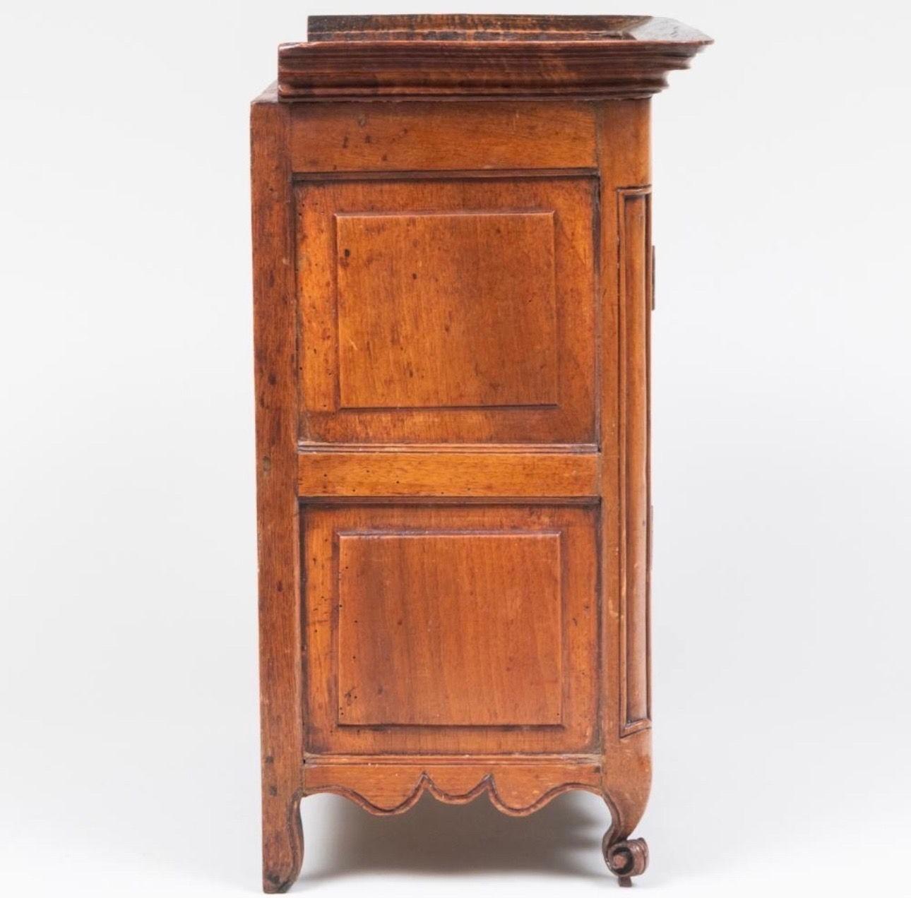 Carved Louis XV Miniature Parquery Armoire, Circa 1760 For Sale