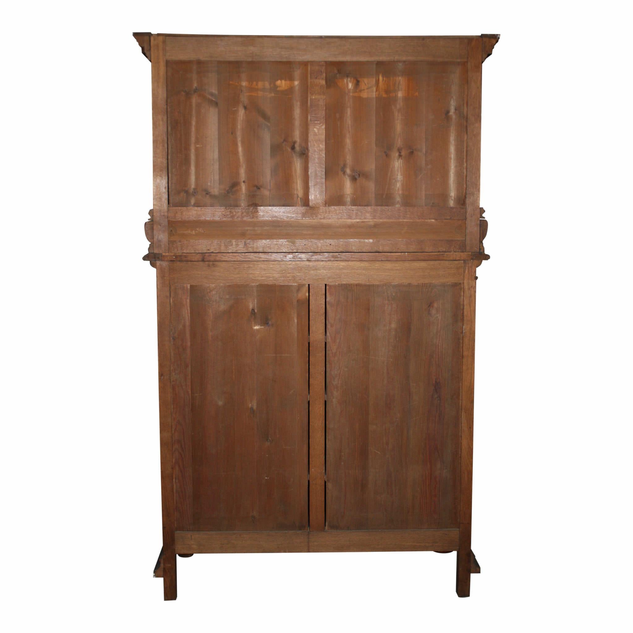 Louis XV Neo Rustique Oak Buffet Cabinet, circa 1900 5