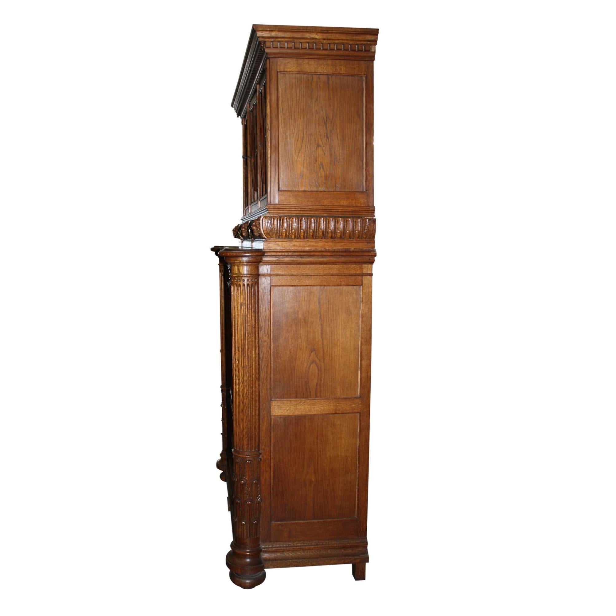 Stained Louis XV Neo Rustique Oak Buffet Cabinet, circa 1900