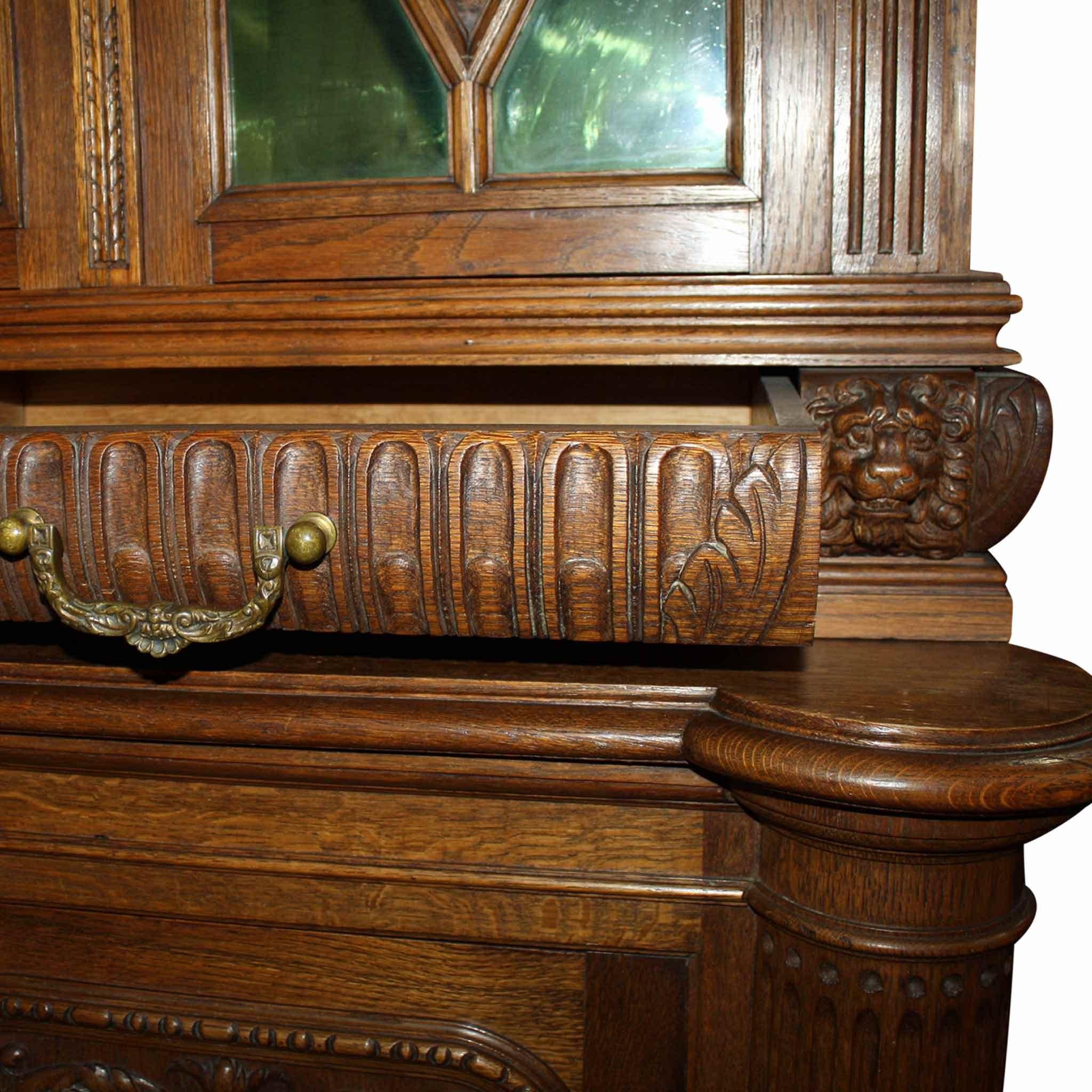 Louis XV Neo Rustique Oak Buffet Cabinet, circa 1900 In Good Condition In Evergreen, CO