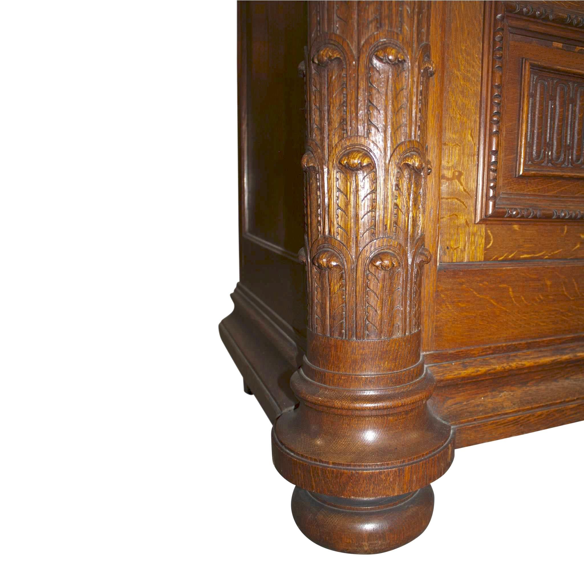 Louis XV Neo Rustique Oak Buffet Cabinet, circa 1900 1
