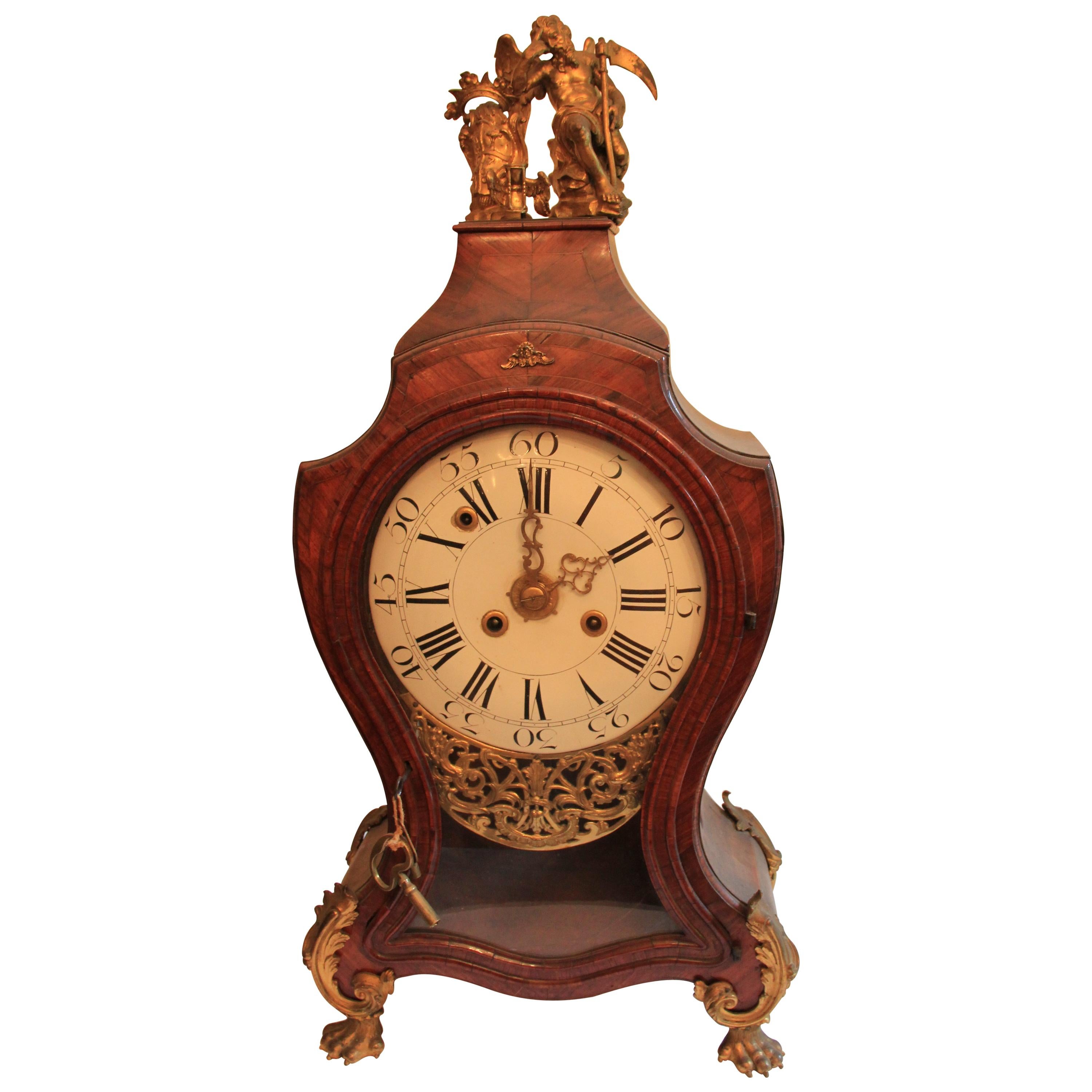 Louis XV Neuchateloise-Style Cartel Mantel Clock Made for the Doria Family For Sale