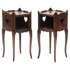 Louis XV Nightstands/Side Tables with Heart Detail C1900 France FREE SHIPPING