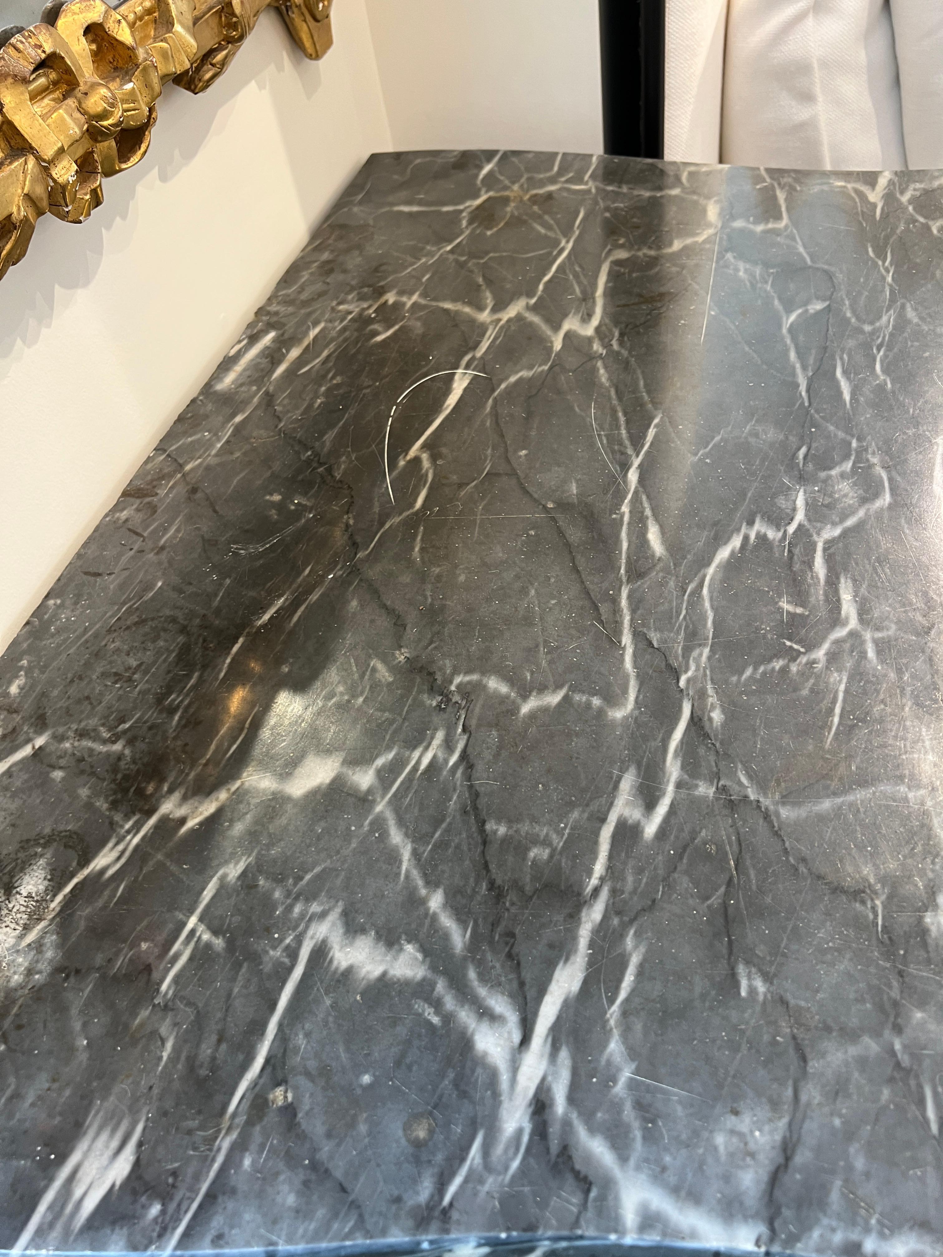 French Louis XV Noir Commode with Marble, 18th Century