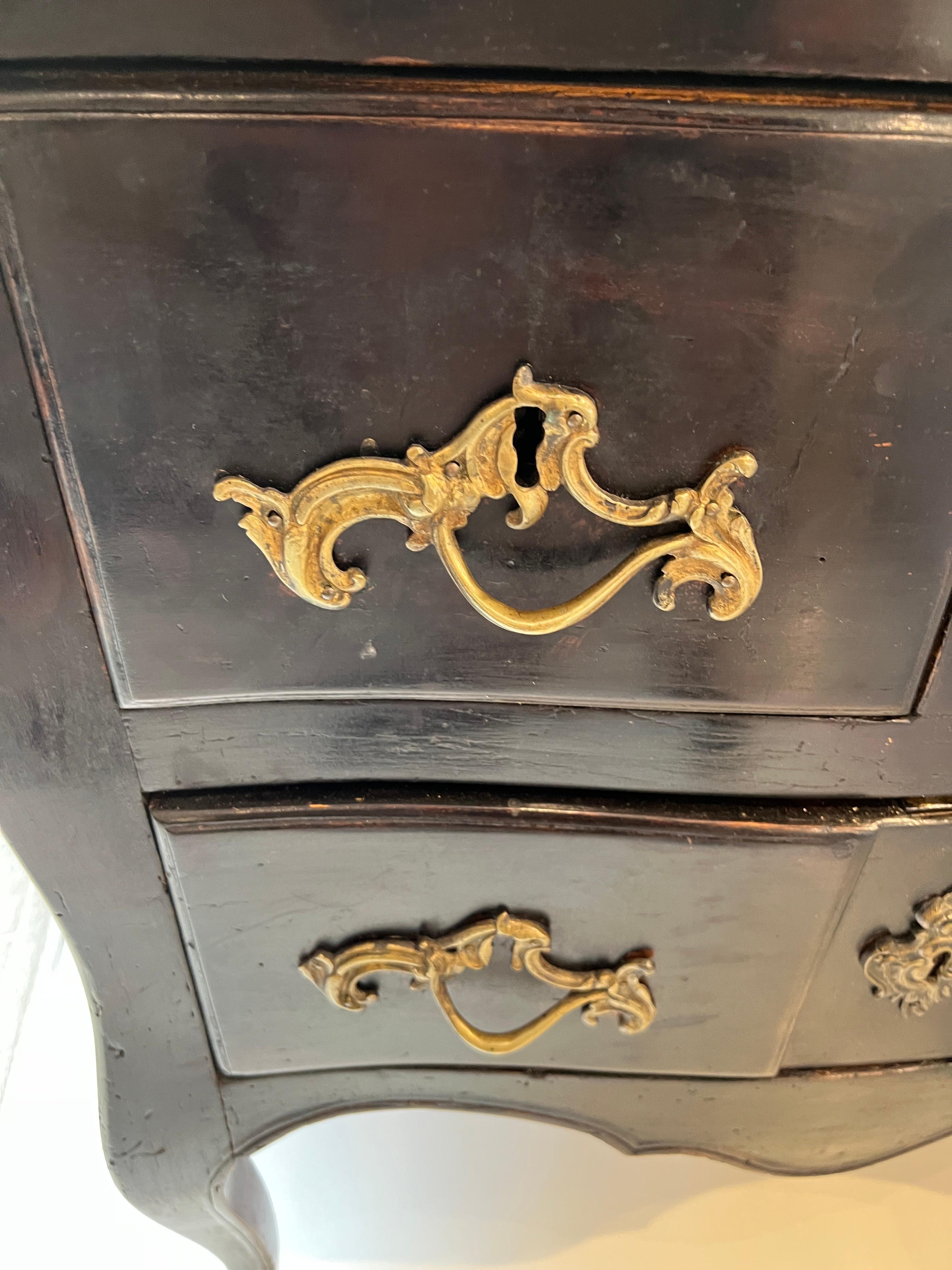 Louis XV Noir Commode with Marble, 18th Century 3
