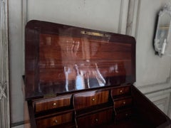 Louis XV Notary Secretary Cabinet In Veneer, Stamped With Nicolas Petit 18th Cen
