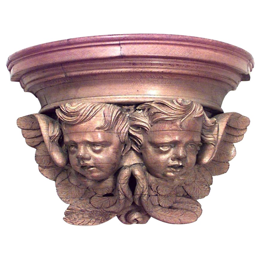 Louis XV Oak Cupid Wall Shelf For Sale
