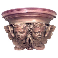 Louis XV Oak Cupid Wall Shelf
