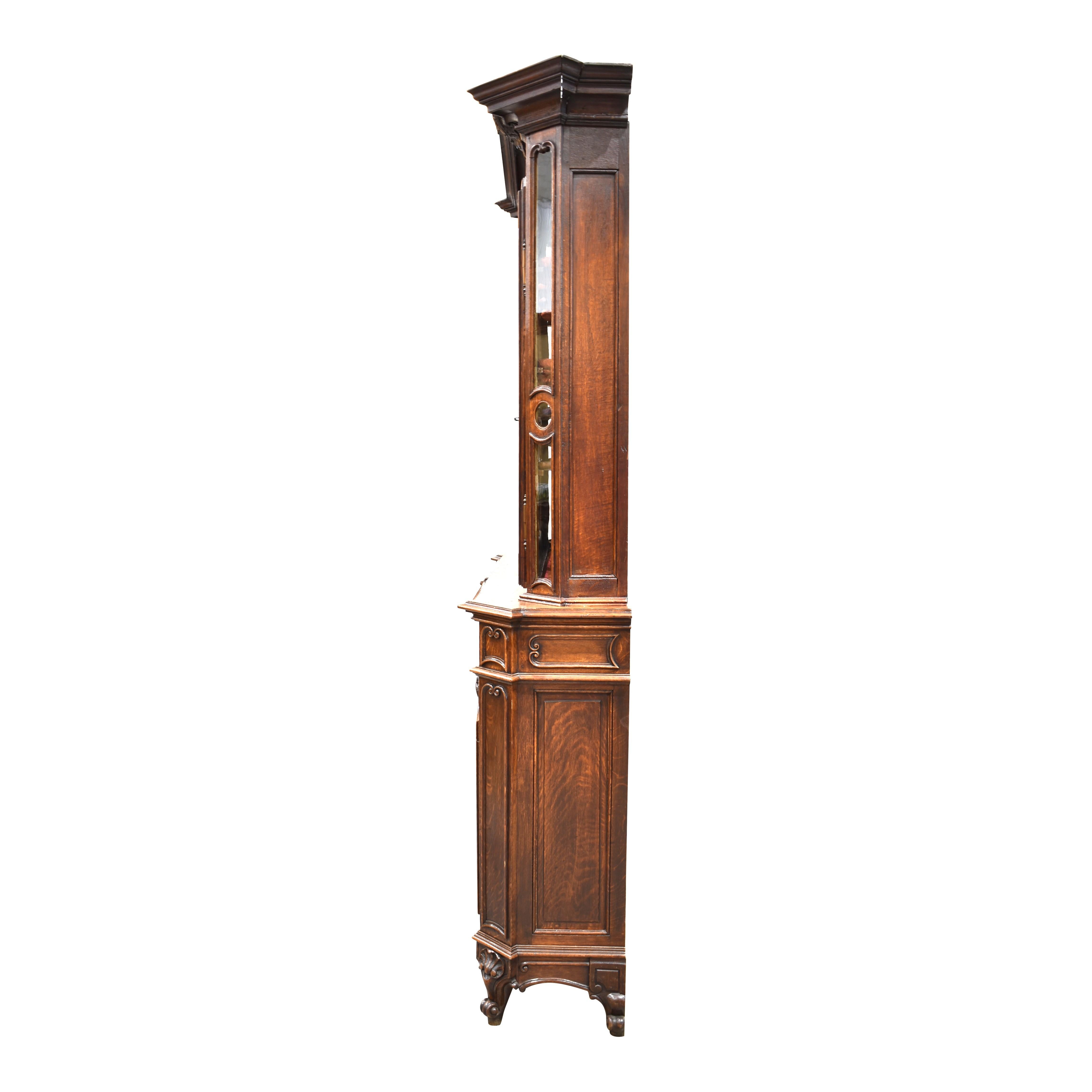 Carved Louis XV Oak Display Cabinet, circa 1780 For Sale